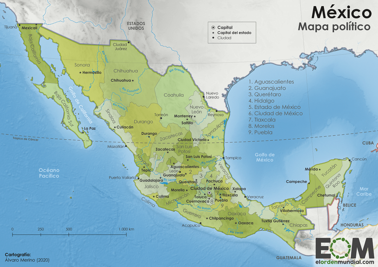 Mapa de ubicaciones en México